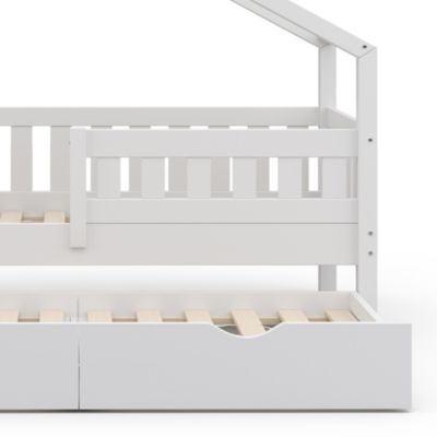 Vitalispa Lit cabane Blanc 80x160 cm avec lit dappoint