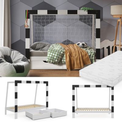Vitalispa Lit denfant Blanc 178x142.5cm avec tiroir et matelas