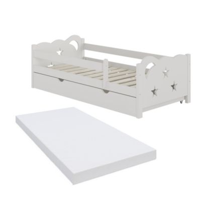 Vitalispa Lit pour enfant Blanc 80x160 cm avec tiroir et matelas