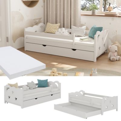 Vitalispa Lit pour enfant Blanc 80x160 cm avec tiroir et matelas