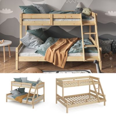 Lit mezzanine pour enfants 140 x 200 cm | Bois massif: Hêtre | Laqué