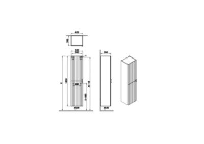 Vitra  Meuble de salle de bain haut Vitra Root 40x180x35 cm blanc mat (ROOTV40BI)