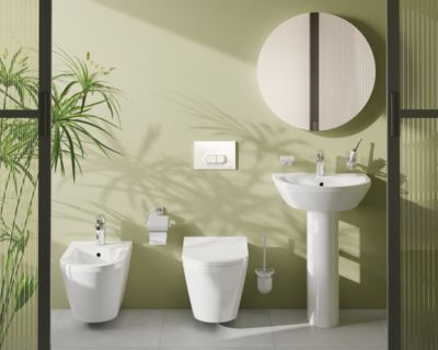 Vitra  Set Integra WC sans bride + Abattant avec frein de chute en Duroplast + bidet suspendu et trop-plein, 35,5x54 cm, blanc