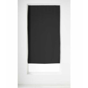 Vitrage occultant uni noir - 60x120cm - Noir