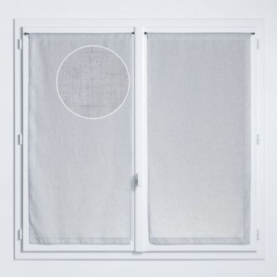 Vitrage tamisant Gabin coloris blanc L.120 x l.70 cm