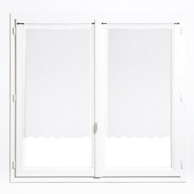 Vitrage tamisant Gabrielle coloris blanc l.45 x H.90 cm