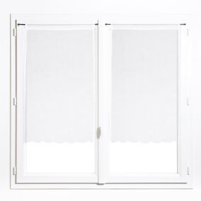 Vitrage tamisant Gabrielle coloris blanc l.45 x H.90 cm
