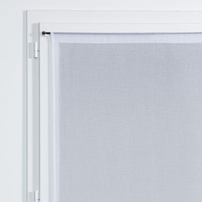 Vitrage tamisant Huka coloris blanc-gris l.45 x H.90 cm