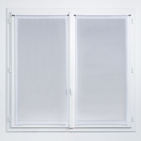 Vitrage tamisant Huka coloris blanc-gris l.45 x H.90 cm