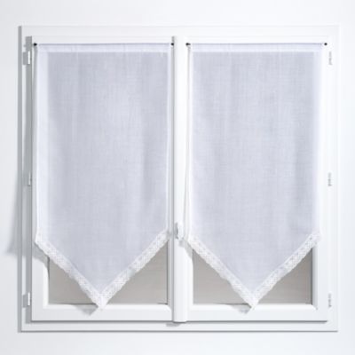 Vitrage tamisant Jalousie coloris blanc l.60 x H.160 cm