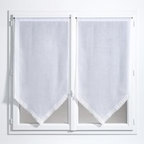 Vitrage tamisant Jalousie coloris blanc l.60 x H.160 cm