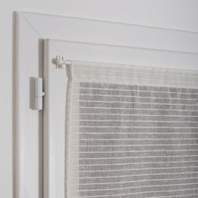 Vitrage tamisant rayures horizontales poly-lin passe-tringle Seraphine blanc H.190 x l.70cm Rocle