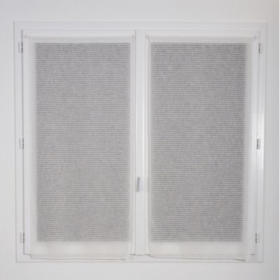 Vitrage tamisant uni passe-tringle Seraphine finition ourlet blanc H.160 x l.60cm Rocle