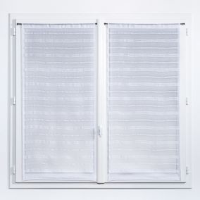 Vitrage tamisant Wakea coloris blanc l.70 x H.190 cm