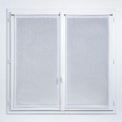 Vitrage tamisant Yena coloris blanc H.160 x l.60cm