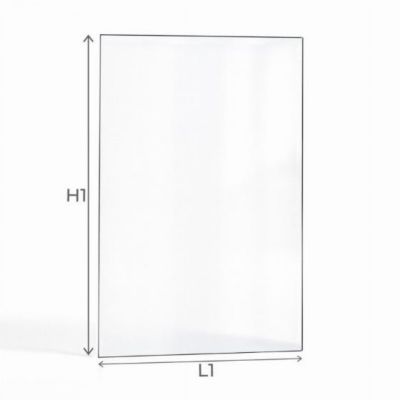 Vitre Brisach LW1 67 - Verre Rectangle pour insert - 608 x 379 mm (L1 x H1) - 4 mm autonettoyant