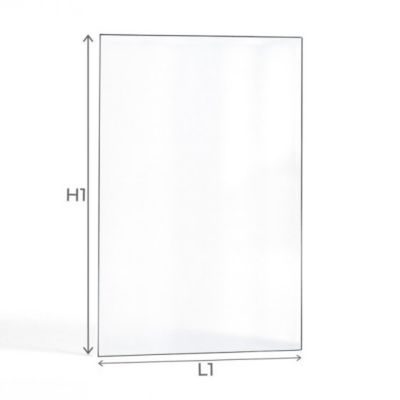 Vitre Brisach LW1 67 - Verre Rectangle pour insert - 608 x 379 mm (L1 x H1) - 4 mm autonettoyant