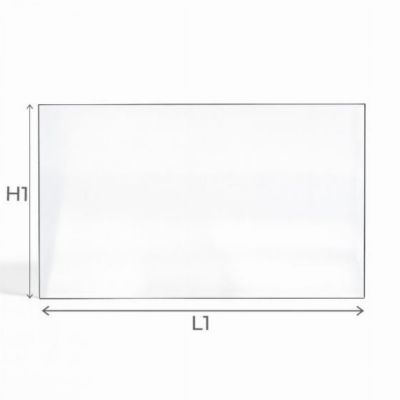 Vitre Supra TOMERA - Verre Rectangle pour poêle à bois - 312 x 548 mm (L1 x H1) - 4 mm autonettoyant