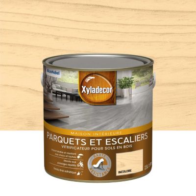 Vitrificateur haute résistance parquets et escaliers incolore mat 2,5L Xyladecor