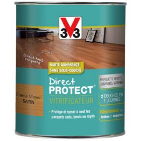 Vitrificateur parquet et plancher V33 Direct protect chêne moyen satin 0,75L