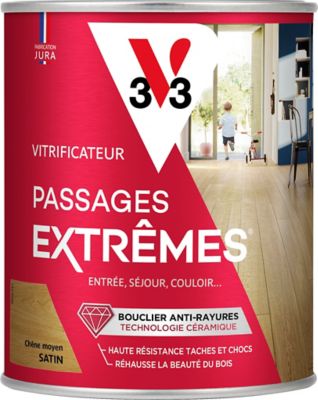 Vitrificateur parquet et plancher V33 Passages extrêmes chêne moyen satin 0,75L