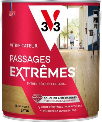 Vitrificateur parquet et plancher V33 Passages extrêmes chêne moyen satin 2,5L
