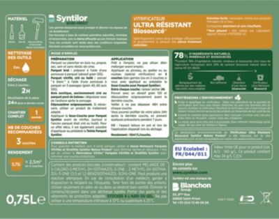Vitrificateur Syntilor ultra résistant Biosourcé effet chêne ciré 0,75L
