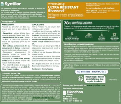 Vitrificateur Syntilor ultra résistant Biosourcé effet chêne ciré 5L