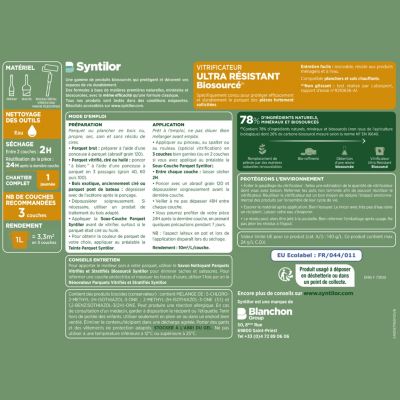 Vitrificateur Syntilor ultra résistant Biosourcé incolore mat 0,75L