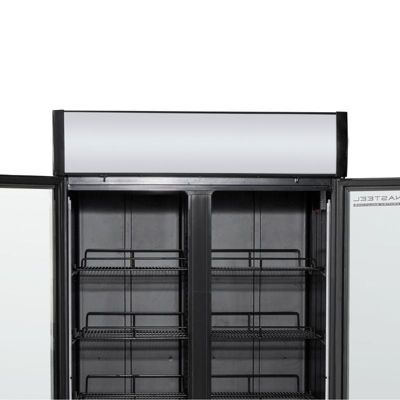 vitrine à boissons réfrigérée - 2 portes - 736 l avec canopy -  Vitrine à Boissons - BLANC - Dynasteel