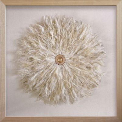 Vitrine décorative Plumes chêne blanc L.60 x l.60 cm