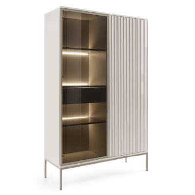 Vitrine Laval WTSZ104 - eclairage LED, largeur 104 cm, hauteur 166 cm, profondeur 39 cm, Couleur cachemire