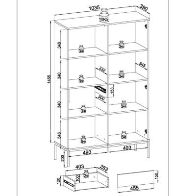 Vitrine Laval WTSZ104 - eclairage LED, largeur 104 cm, hauteur 166 cm, profondeur 39 cm, Couleur cachemire