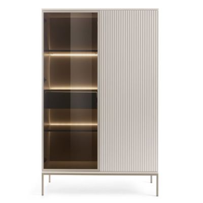 Vitrine Laval WTSZ104 - eclairage LED, largeur 104 cm, hauteur 166 cm, profondeur 39 cm, Couleur cachemire