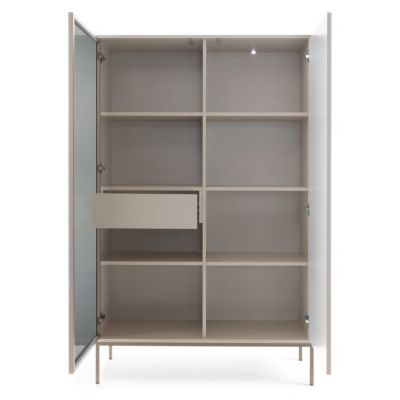Vitrine Laval WTSZ104 - eclairage LED, largeur 104 cm, hauteur 166 cm, profondeur 39 cm, Couleur cachemire
