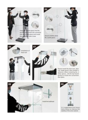 Vitrine sur pied en verre, 4 couches, 1 porte, 42x36x164cm, pour salon, chambre à coucher, bureau, Noir