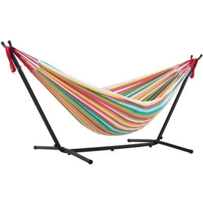 VIVERE Hamac double en coton avec support (250 cm) - Salsa