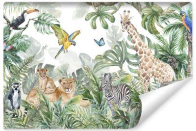 Vlieseline Papier Peint ANIMAUX Plantes Feuilles Tropicales Nature 405cm x 270cm