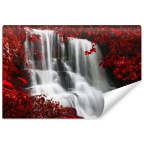 Vlieseline Papier Peint Photo CASCADE Chute D'Eau Arbres Feuilles Nature 3D 180cm x 120cm