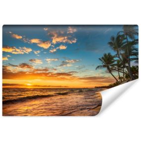 Vlieseline Papier Peint Photo COUCHER DE SOLEIL Plage Mer Paysage 3D 315cm x 210cm