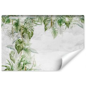 Vlieseline Papier Peint Photo FEUILLES Tropicales Béton Pour Chambre 135cm x 90cm