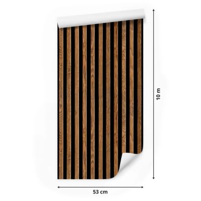 Vlieseline Papier Peint Pour Chambre LAMELLES Noir Et Marron Bois Imitation