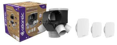 VMC simple flux autoréglable AUTOCOSY avec 3 bouches LINE - 4 sorties diam : 80mm + 1 sortie diam : 125mm