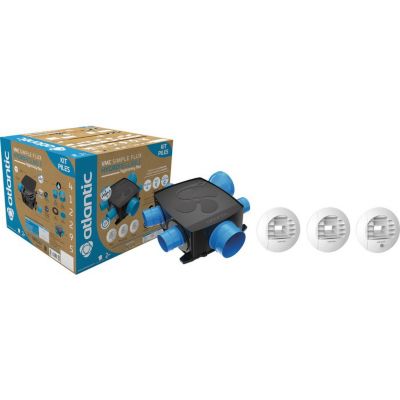 VMC simple flux hygroréglable Hygrocosy Flex Atlantic Climatisation - 230 V - 48 dB - Jusqu'à 4 sanitaires