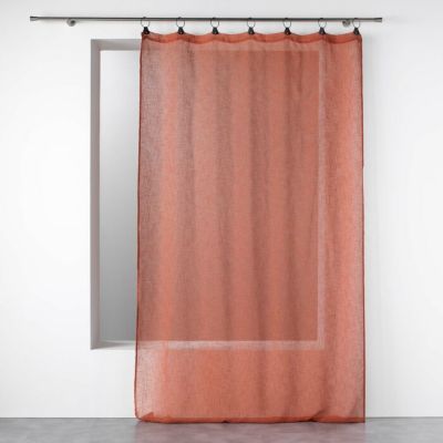 Voilage a anneaux 140 x 240 cm voile tissé Linka Terracotta