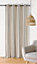 Voilage à œillets poly-lin Davina l.145 x H.260 cm rayé beige
