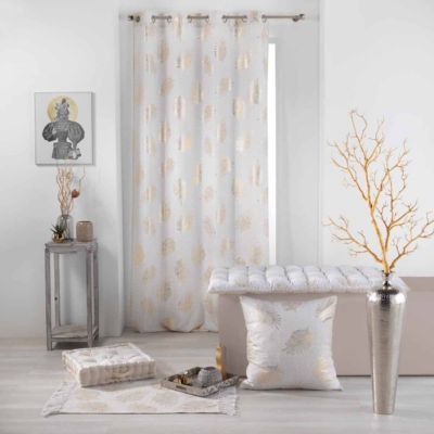 Voilage a oeillets 140 x 240 cm voile sablé Sunny gold
