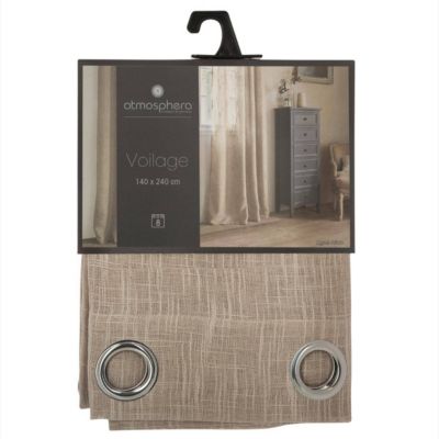 Voilage "Alton" à oeillets - lin 140x240 cm - Atmosphera