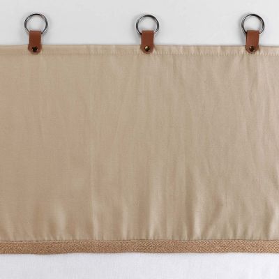 Voilage à anneaux 140 x 240 cm Polycoton sablé + jute Leana Beige