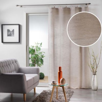 Voilage à anneaux 140 x 240 cm Voile tissé Milza Noisette